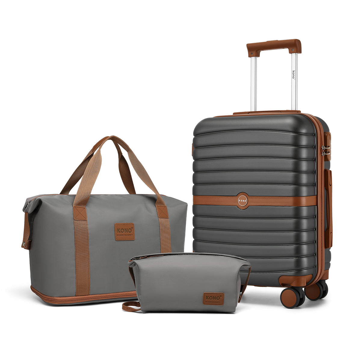 FREE UK Delivery  3-5 days -  Kono 20 Inch ABS+PC Cabin Suitcase with Travel Bag, Carry‑On Luggage Set - All colours- 3yr Warranty