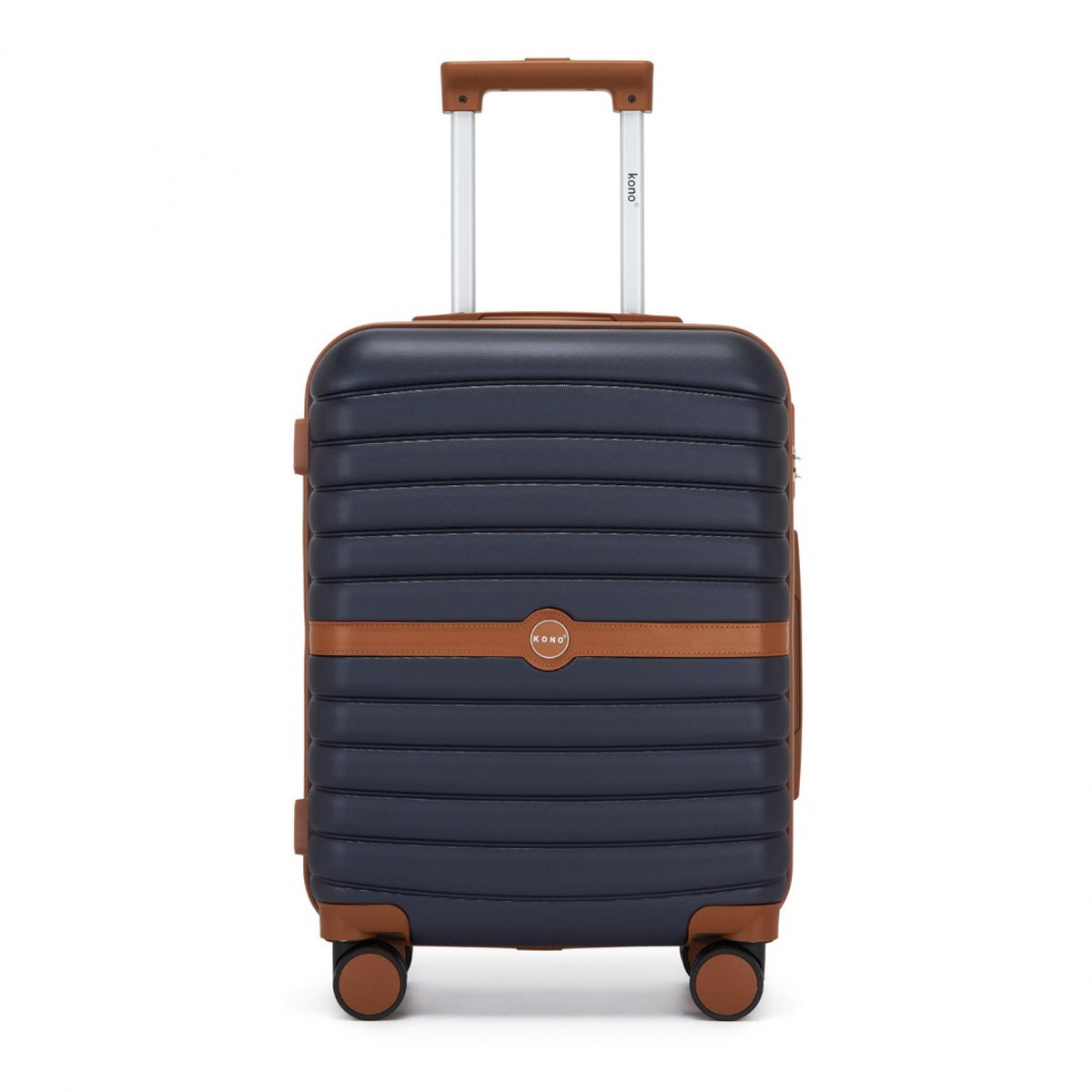 FREE UK Delivery 3-5 days Kono ABS+PC 20-Inch Striped Design with Colour-Block Details Carry-On Cabin Suitcase with Silent Spinner Wheels - All colours - 3yr Warranty