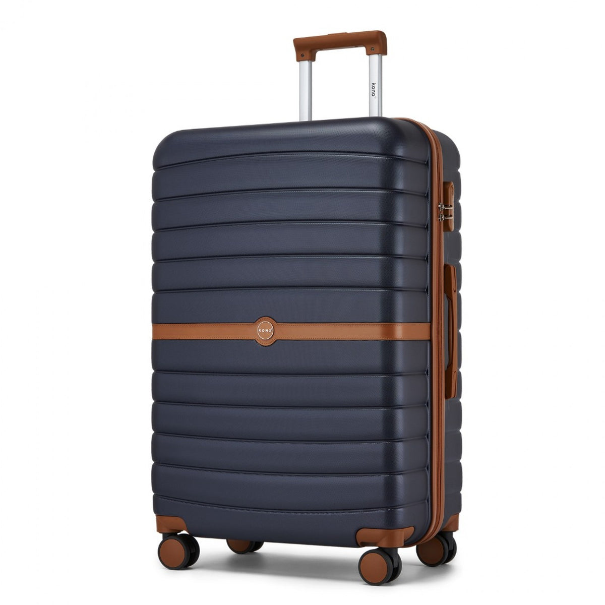 FREE UK Delivery 3-5 days Kono ABS+PC 28-Inch Striped Design with Colour-Block Details Carry-On Cabin Suitcase with Silent Spinner Wheels - All colours - 3yr Warranty