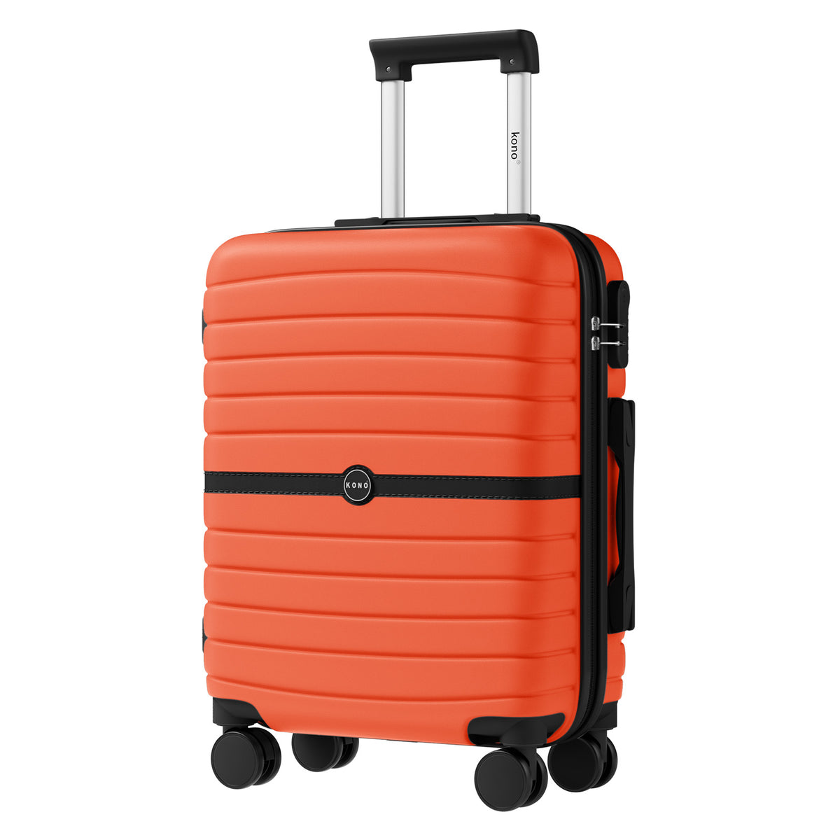 FREE UK Delivery 3-5 days Kono ABS+PC 20-Inch Striped Design with Colour-Block Details Carry-On Cabin Suitcase with Silent Spinner Wheels - All colours - 3yr Warranty