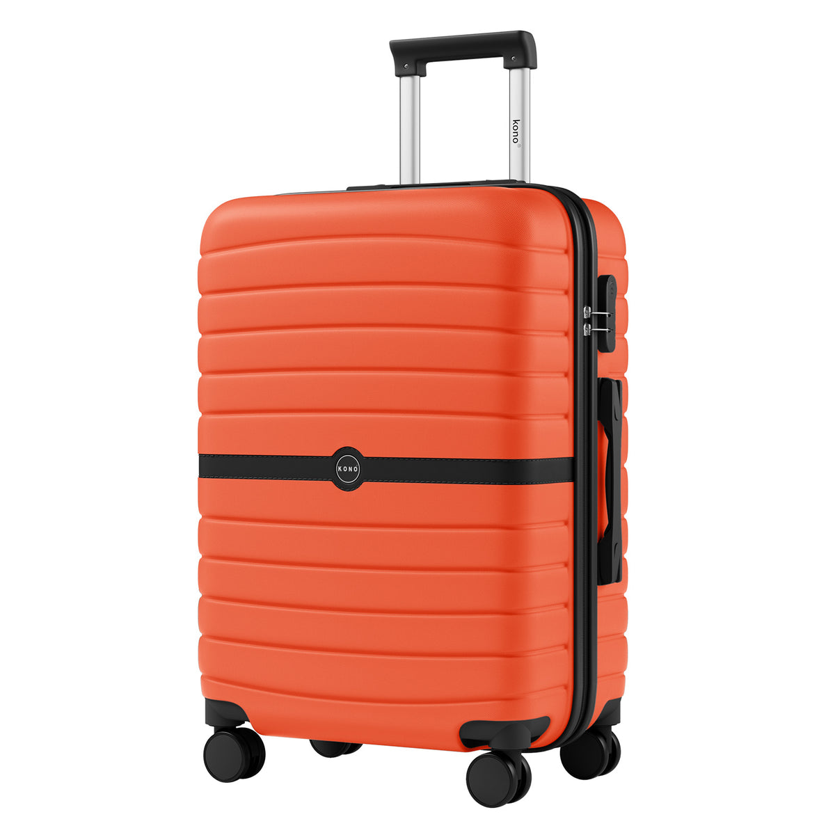 FREE UK Delivery 3-5 days Kono ABS+PC 28-Inch Striped Design with Colour-Block Details Carry-On Cabin Suitcase with Silent Spinner Wheels - All colours - 3yr Warranty