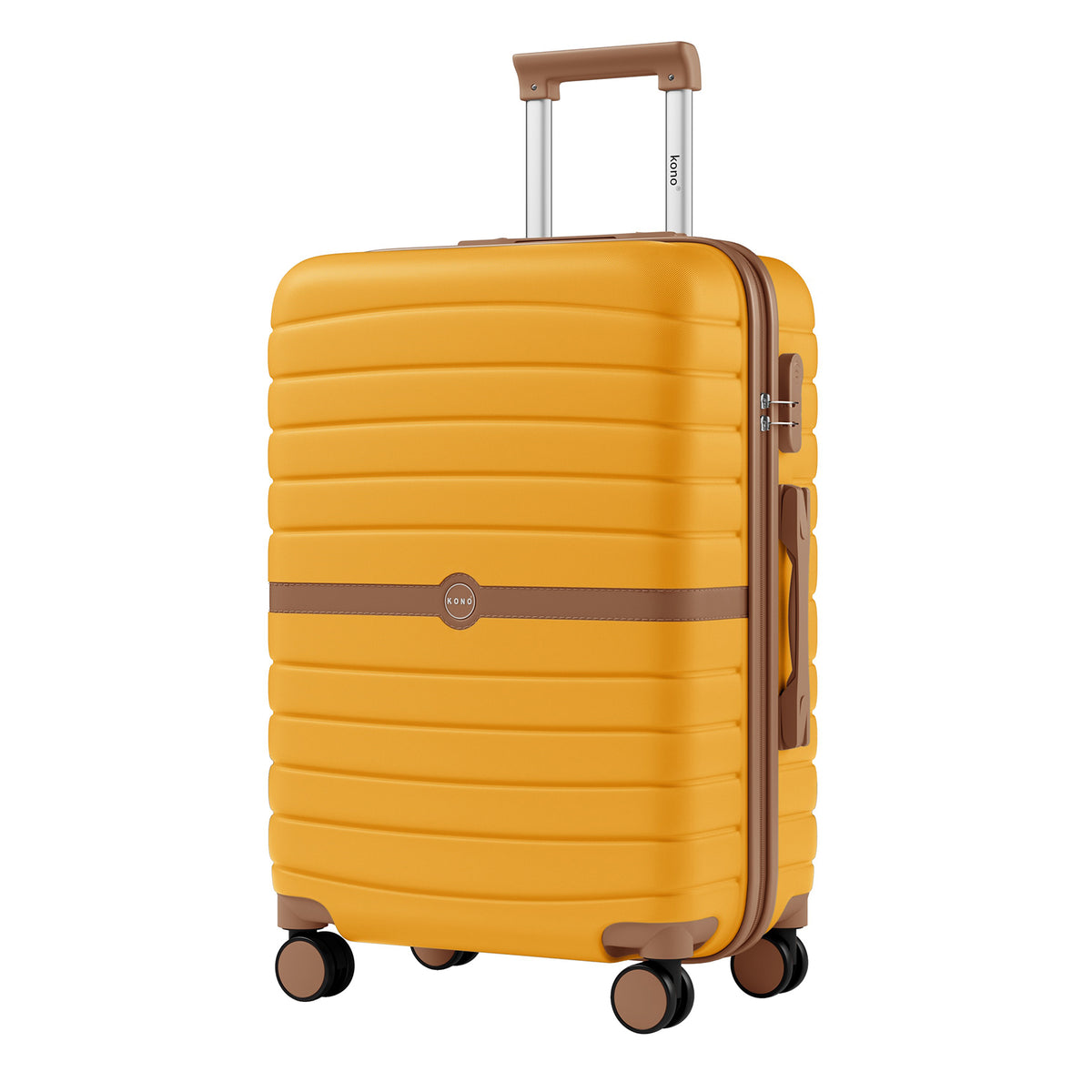 FREE UK Delivery 3-5 days Kono ABS+PC 28-Inch Striped Design with Colour-Block Details Carry-On Cabin Suitcase with Silent Spinner Wheels - All colours - 3yr Warranty