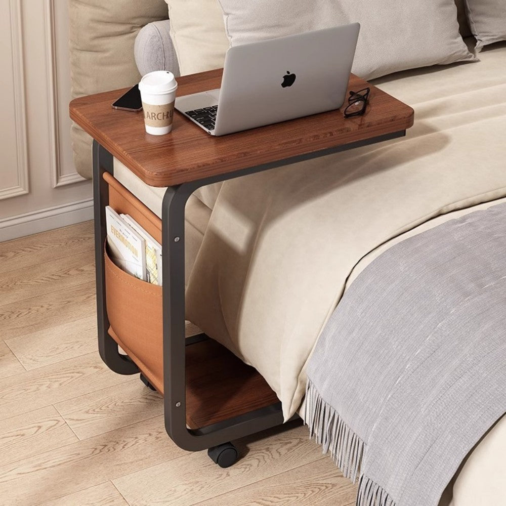 FREE UK Delivery 3-5 days Side Table C Shaped w/ Wheels for Sofa Coffee End Tables for Living Room Bedside Tables UK