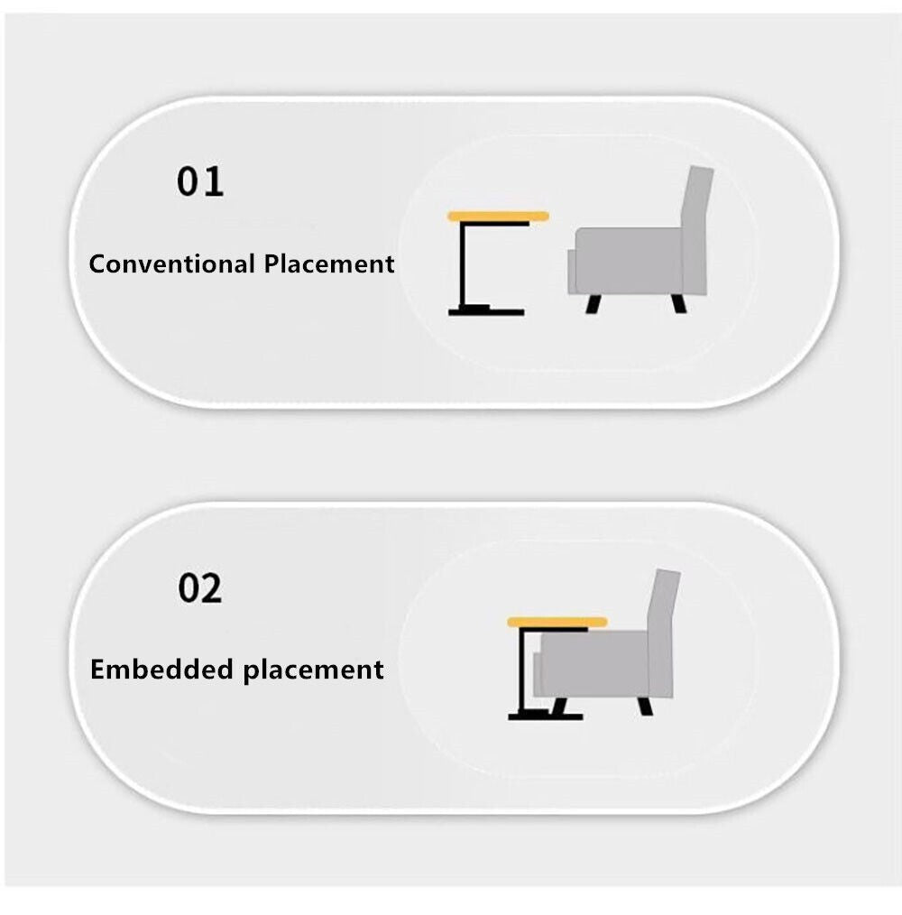 FREE UK Delivery 3-5 days Adjustable C-Shaped Sofa Side End Table Coffee Laptop Table Living Room Bedroom