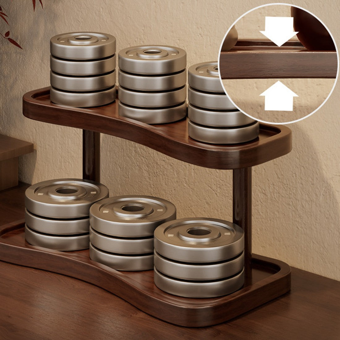 FREE UK Delivery 3-5 days 2 Tier Bamboo Desktop Organizer Stand Bookcase Table Rack Kitchen Storage Shelf