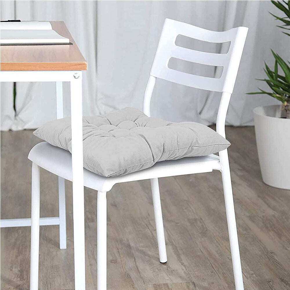 🚚 FREE UK Delivery: 3–5 days - 4 Pack Seat Pad Dining Room Garden Kitchen Chair Seat Cushions Tie On Plain UK