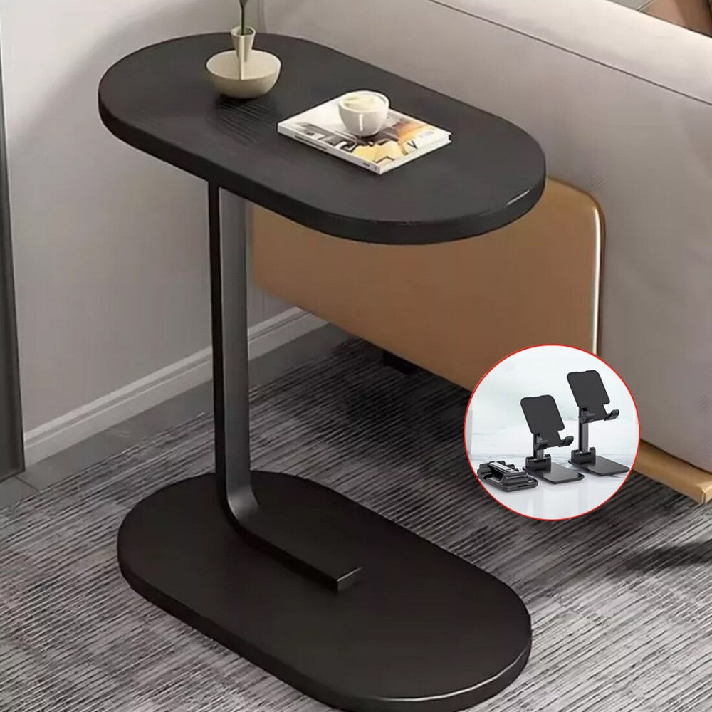 FREE UK Delivery 3-5 days  C-Shaped Compact Sofa Side End Table Coffee Laptop Table Living Room Bedroom UK - Black
