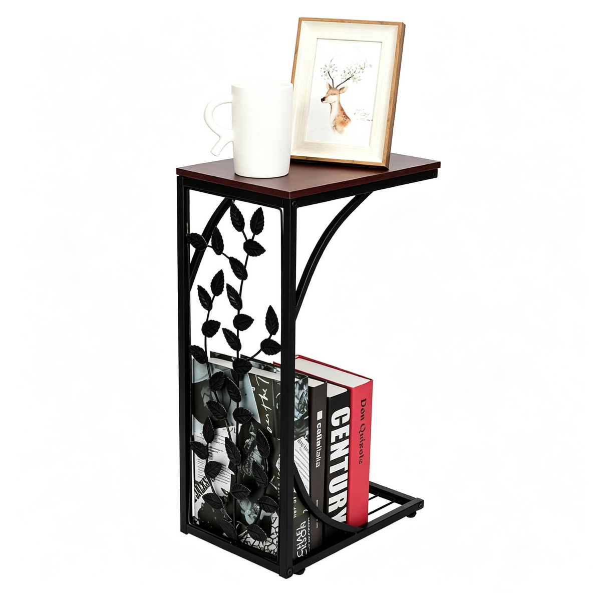 FREE UK Delivery 3-5 days 54*30.5*21CM Leaf Pattern Iron Side Table Coffee Table Brown