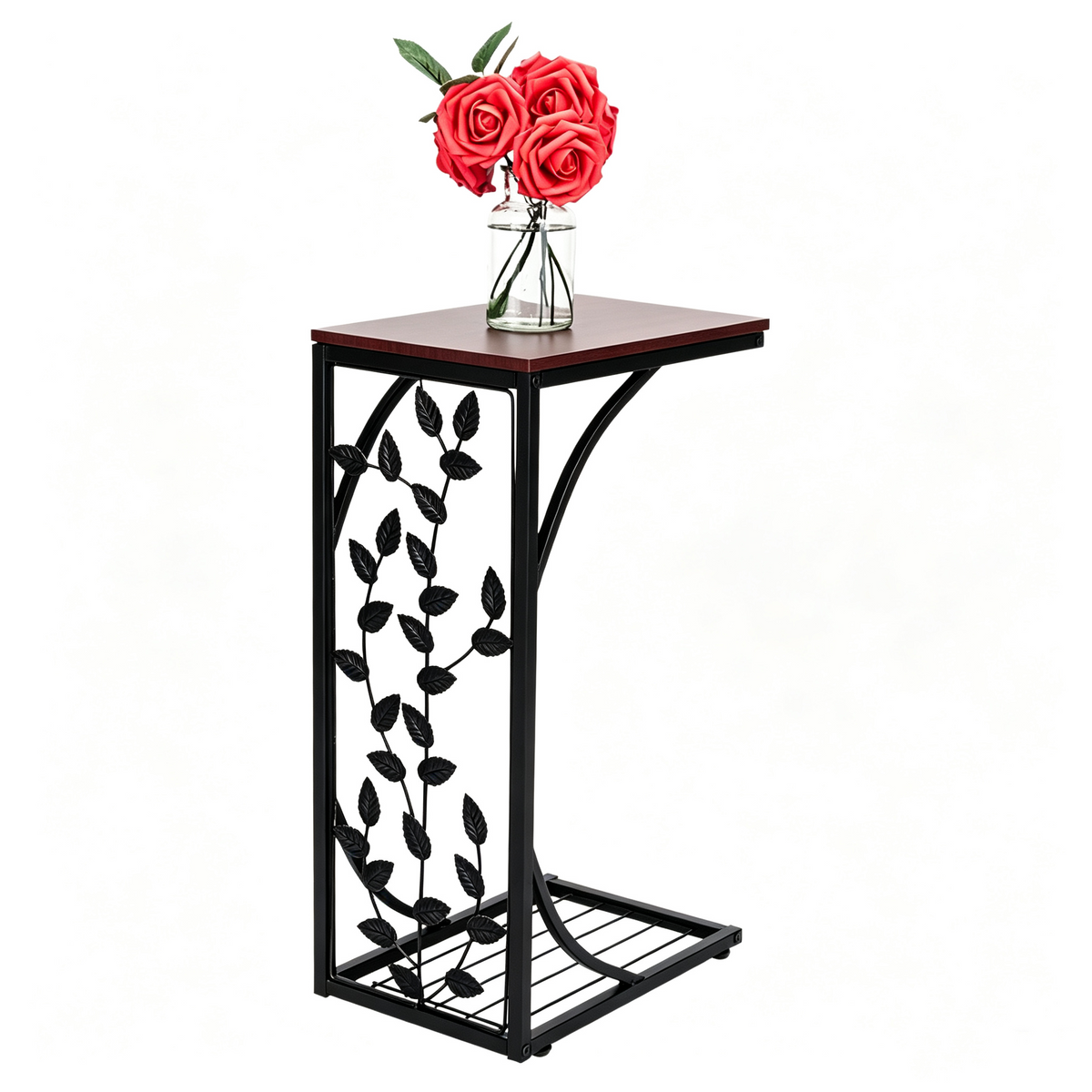 FREE UK Delivery 3-5 days 54*30.5*21CM Leaf Pattern Iron Side Table Coffee Table Brown